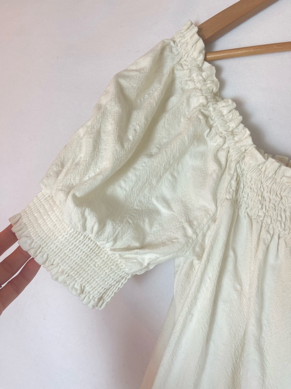 Free People Off-Shoulder Mini Dress in Ivory - Picture 4 of 16